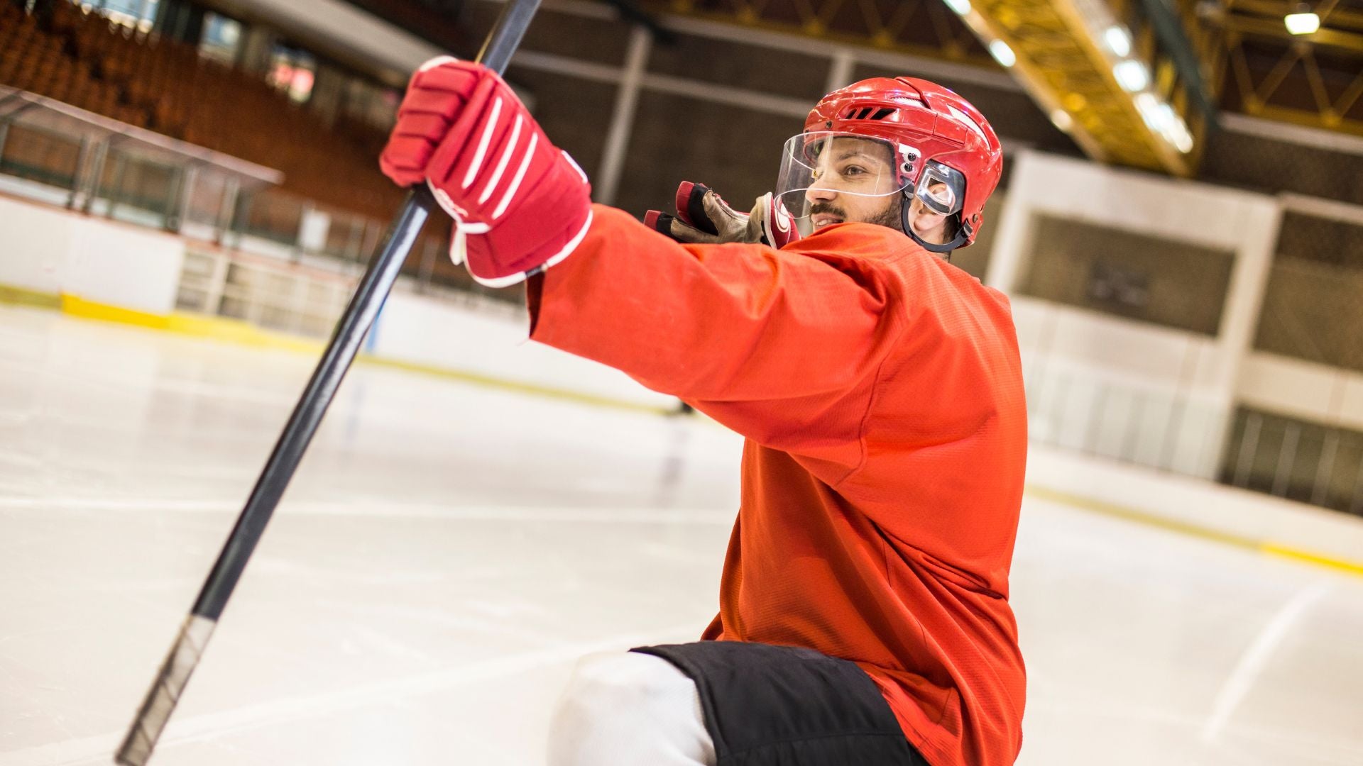 Hockey Player Having Fun