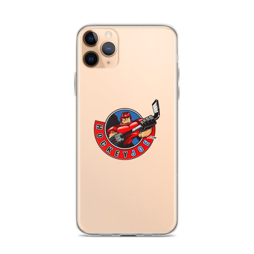 Hockey Joe clear case for iPhone 11 Pro Max — original logo shown on phone; phone not included