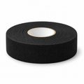 One roll of Hockey Joe premium black cloth hockey tape on white