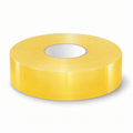 One roll of clear Hockey Joe shin pad tape lying flat on white