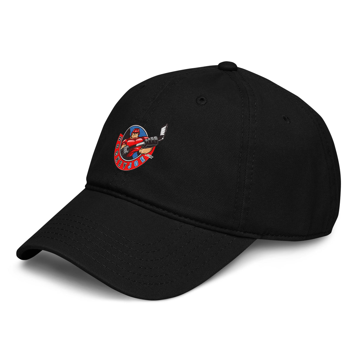 Hockey Joe Classic Cap in Black — left front angle