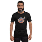 Man wearing the Hockey Joe Adult Vintage T-Shirt in Black