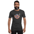 Man wearing the Hockey Joe Adult Vintage T-Shirt in Dark Grey Heather